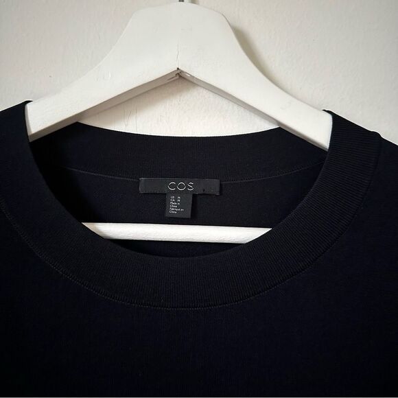 COS Pleated Sleeves Knitted Dress In Deep Navy Blue Size M - Picture 8 of 9